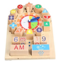 Wooden Learning Clock Board for Kids 12m+