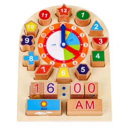 Wooden Learning Clock Board for Kids 12m+