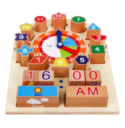 Wooden Learning Clock Board for Kids 12m+