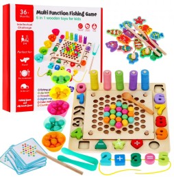 Wooden 6-in-1 Educational Game Set for Kids