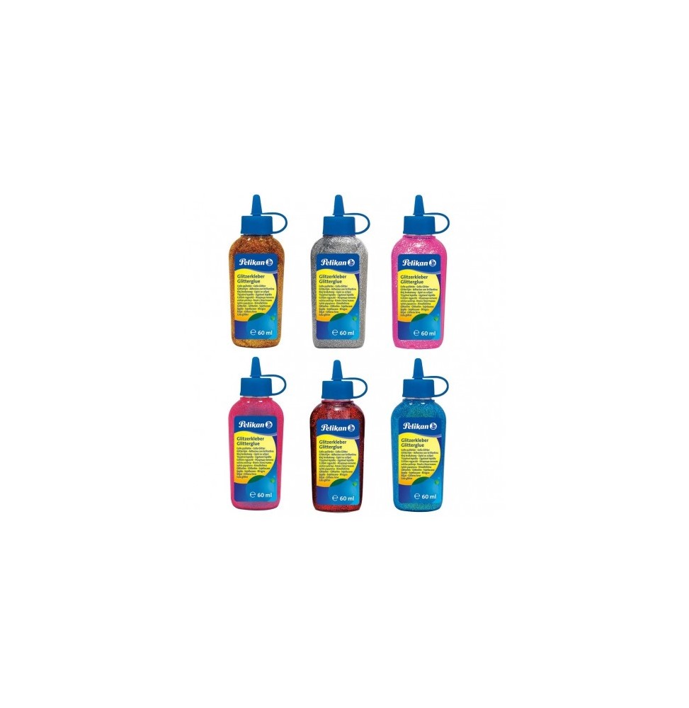 Glitter Glues Set of 6 Colors 60ml - Creative Fun