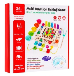 Wooden 6-in-1 Educational Game Set for Kids