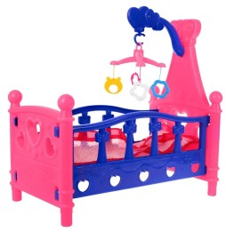 Doll Bed with Carousel for Kids 3+