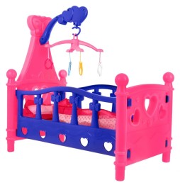 Doll Bed with Carousel for Kids 3+