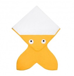 Baby Bites Hooded Towel 75x75 cm Yellow