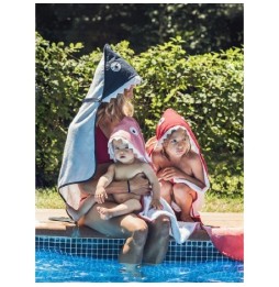 Baby Bites Hooded Towel 75x75 cm Navy