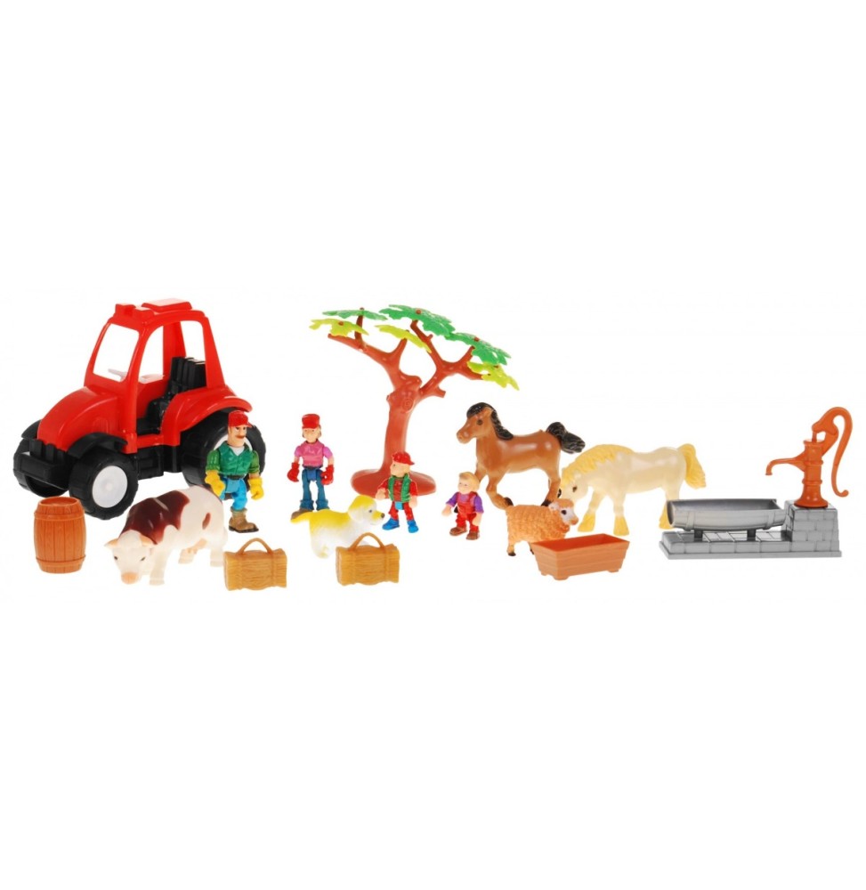 Ferma veselă pentru copii 3+ figurine cu grajd și tractor