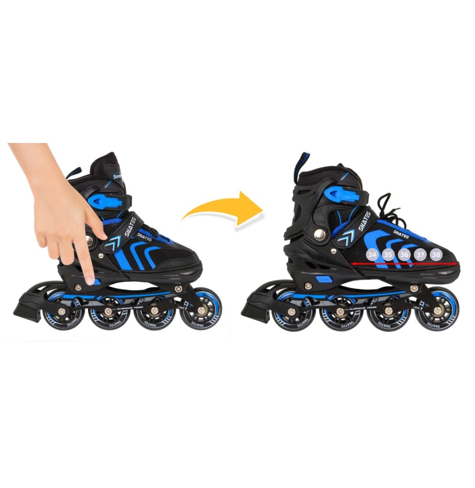 4-in-1 Skates, Rollerblades, Ice Skates for Kids Size 34-38