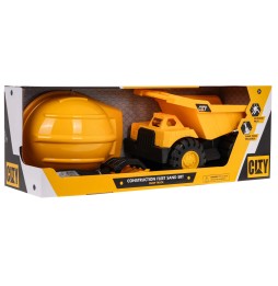 Kids Dump Truck Set with Helmet and Accessories