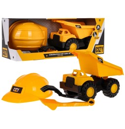 Kids Dump Truck Set with Helmet and Accessories