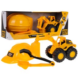 Set excavator + cască pentru copii