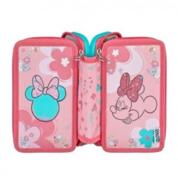 Triple Pencil Case with Accessories, Minnie Mouse