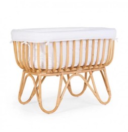 Childhome Rattan Crib 90x50cm Natural with Mattress