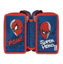 Triple Pencil Case with Spider-Man Supplies