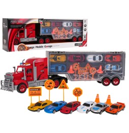 Truck garage with cars for kids - toy set