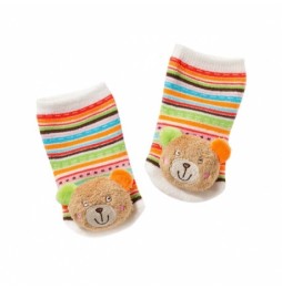 Baby Socks with Rattle Bear, Oskar Collection