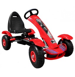 Racing XL Pedal Go-Kart for Kids with Inflatable Wheels