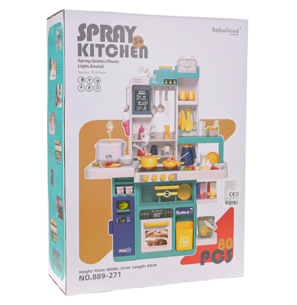 Interactive kitchen set for kids with sound and light