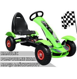 Gokart na pedały Racing XL dla dzieci 3+ z pompowanymi kołami