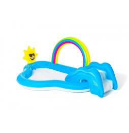 Sunny Rainbow Inflatable Playground with Slide