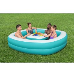 Piscina gonflabilă 218x218x48 cu masă plutitoare