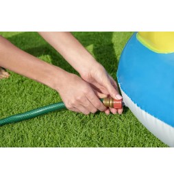 Sunny Rainbow Inflatable Playground with Slide