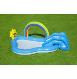 Sunny Rainbow Inflatable Playground with Slide