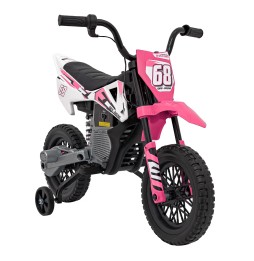 Pink Battery-Powered Kids Motor with Audio Panel