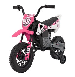 Pink Battery-Powered Kids Motor with Audio Panel