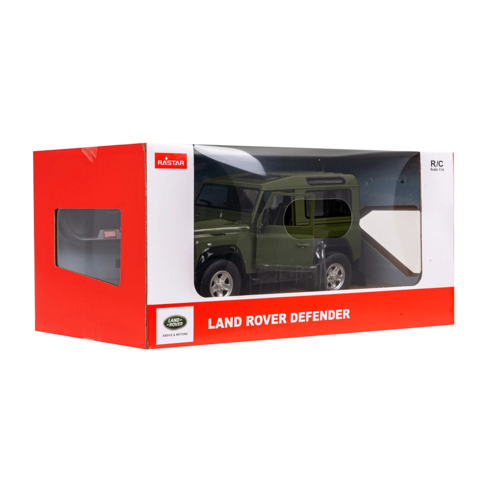 Zdalnie sterowany Land Rover Defender zielony Rastar 1:14