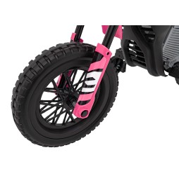 Pink Battery-Powered Kids Motor with Audio Panel