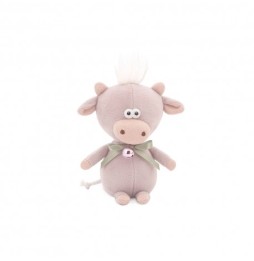 Beige Moo Calf Plush Toy with Bell 19cm