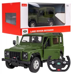 Zdalnie sterowany Land Rover Defender zielony Rastar 1:14