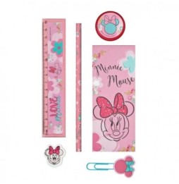 Minnie Mouse School Supplies Container 7 Pieces