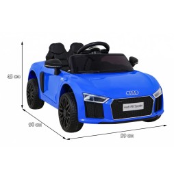 Blue Audi R8 Battery Ride-On for Kids with Remote