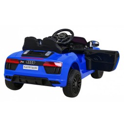 Blue Audi R8 Battery Ride-On for Kids with Remote