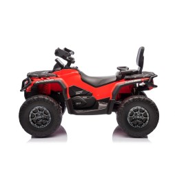 Quad can am outlander atv z pilotem czerwony