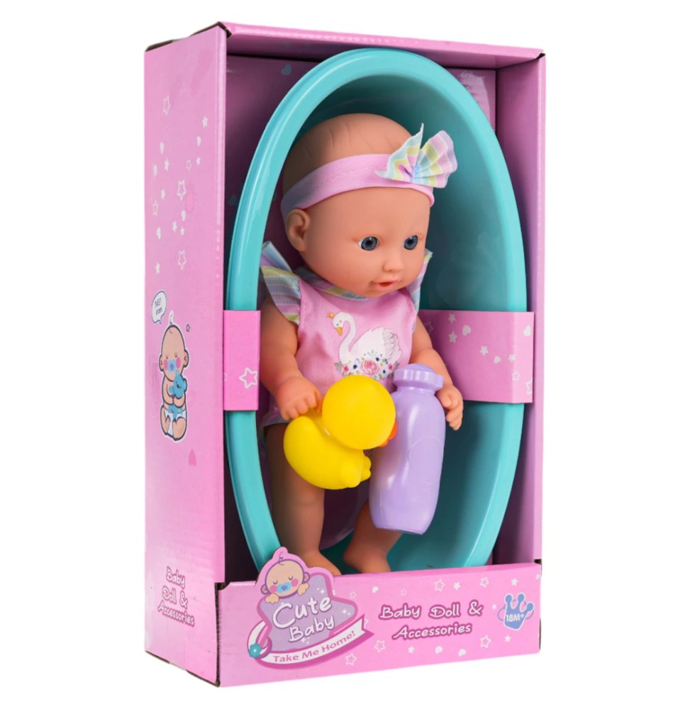 Baby Doll Set with Bathtub and Accessories