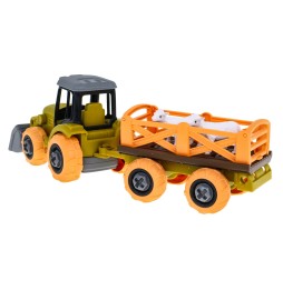 Tractor asamblat cu remorcă și accesorii pentru copii 3+