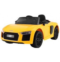 Audi R8 Spyder na akumulator żółty z pilotem, EVA i LED