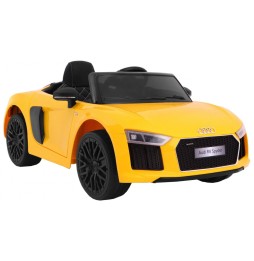 Audi R8 Spyder na akumulator żółty z pilotem, EVA i LED