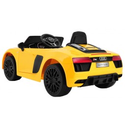 Audi R8 Spyder na akumulator żółty z pilotem, EVA i LED