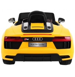 Audi R8 Spyder na akumulator żółty z pilotem, EVA i LED