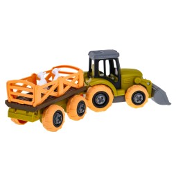 Tractor asamblat cu remorcă și accesorii pentru copii 3+