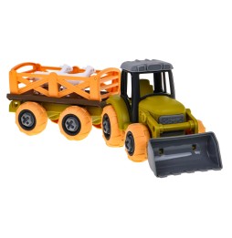 Rozkręcany traktor z łyżką i akcesoriami dla dzieci 3+