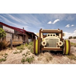 3D Wooden Mechanical Puzzle - Hot Rod Car