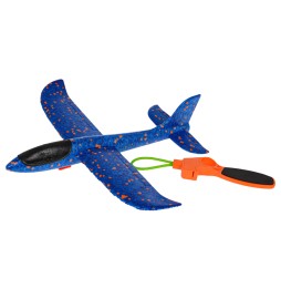 Blue Styrofoam Airplane with Launcher