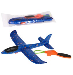 Blue Styrofoam Airplane with Launcher