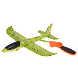 Green Styrofoam Plane with Launcher for Kids