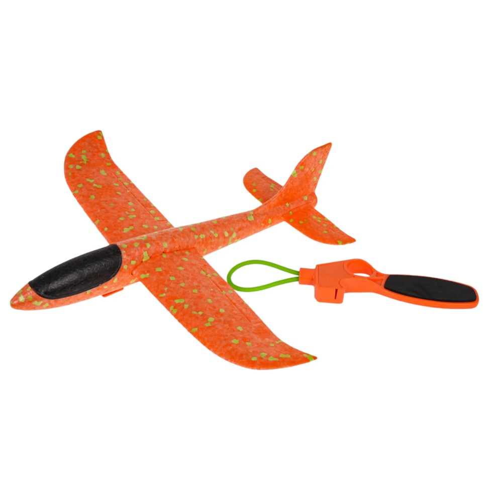 Orange Styrofoam Airplane with Launcher